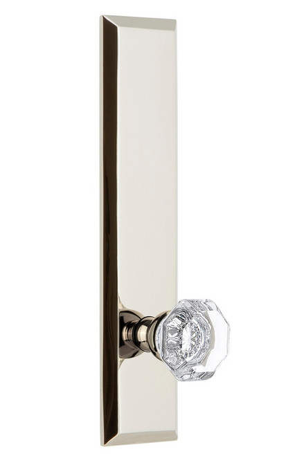 Grandeur Hardware - Hardware Fifth Avenue Tall Plate Privacy with Chambord Knob in Polished Nickel - FAVCHM - 837562