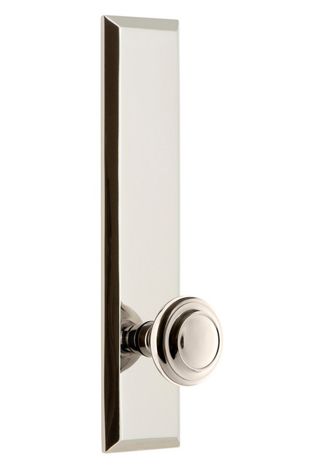 Grandeur Hardware - Hardware Fifth Avenue Tall Plate Passage with Circulaire Knob in Polished Nickel - FAVCIR - 835929