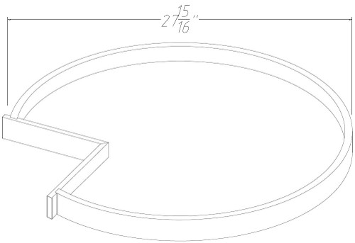 Jarlin Cabinetry - Base Wooden Lazy Susan Trays - BLSTRAY - Smokey Gray