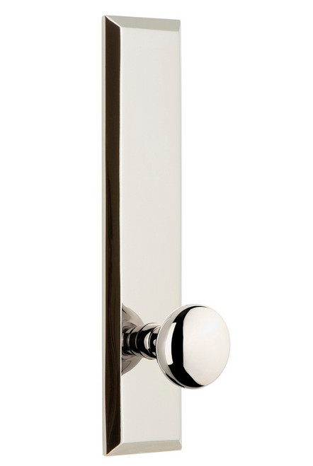 Grandeur Hardware - Hardware Fifth Avenue Tall Plate Double Dummy with Fifth Avenue Knob in Polished Nickel - FAVFAV - 803088