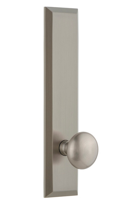 Grandeur Hardware - Hardware Fifth Avenue Tall Plate Passage with Fifth Avenue Knob in Satin Nickel - FAVFAV - 814027