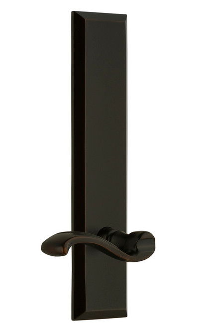 Grandeur Hardware - Hardware Fifth Avenue Tall Plate Passage with Portofino Lever in Timeless Bronze - FAVPRT - 836247