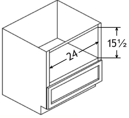 Jarlin Cabinetry - Base Blind in Microwave Cabinet - BMC27 - Perla