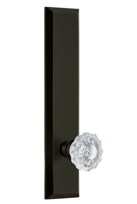 Grandeur Hardware - Hardware Fifth Avenue Tall Plate Passage with Versailles Knob in Timeless Bronze - FAVVER - 814082