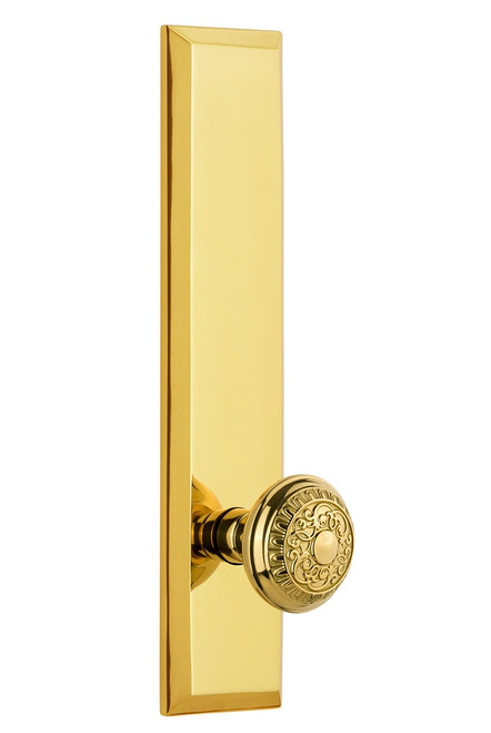 Grandeur Hardware - Hardware Fifth Avenue Tall Plate Double Dummy with Windsor Knob in Polished Brass - FAVWIN - 803105