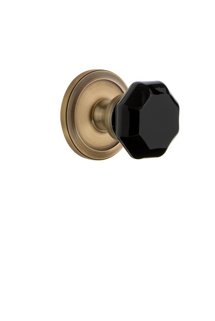 Grandeur Hardware - Circulaire Rosette Passage Lyon Knob in Vintage Brass - CIRLYO - 850359