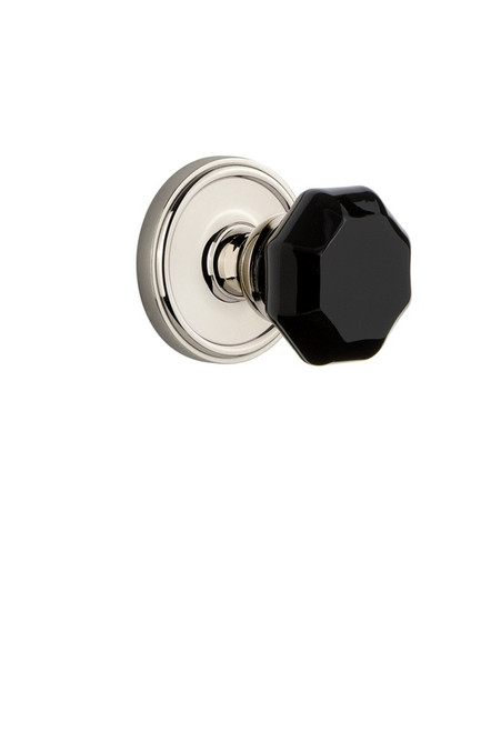 Grandeur Hardware - Georgetown Rosette Passage Lyon Knob in Polished Nickel - GEOLYO - 850403