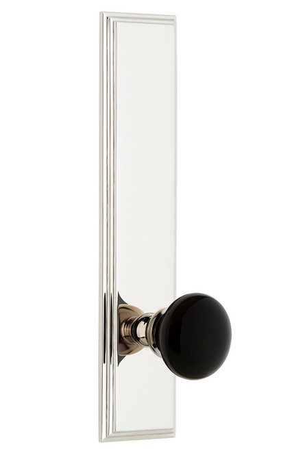 Grandeur Hardware - Carre' Plate Single Dummy Tall Plate Coventry Knob in Polished Nickel - CARCOV - 852690