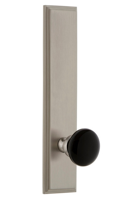 Grandeur Hardware - Carre' Plate Single Dummy Tall Plate Coventry Knob in Satin Nickel - CARCOV - 852691