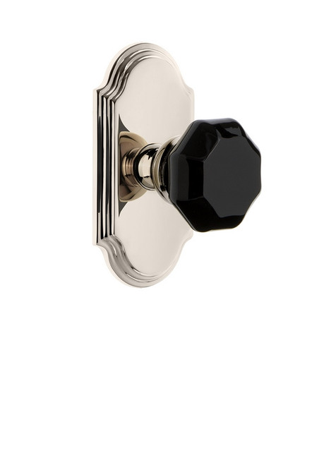 Grandeur Hardware - Arc Plate Passage Lyon Knob in Polished Nickel - ARCLYO - 850305