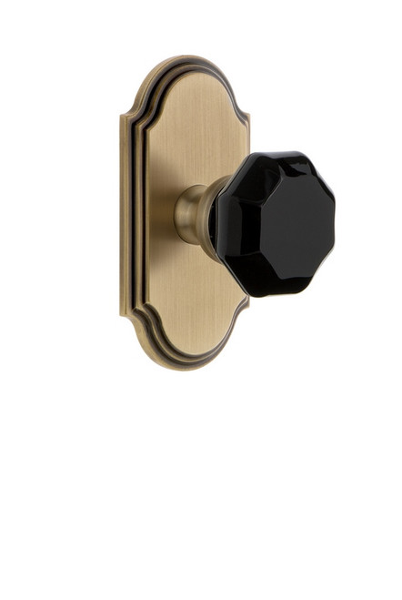 Grandeur Hardware - Arc Plate Passage Lyon Knob in Vintage Brass - ARCLYO - 850311