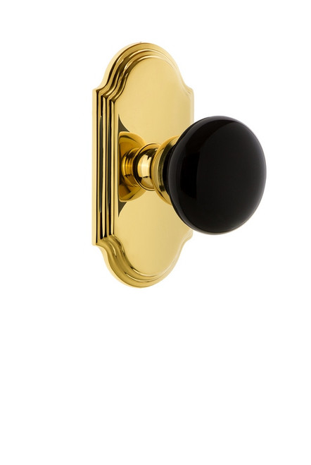 Grandeur Hardware - Arc Rosette Passage Coventry Knob in Polished Brass - ARCCOV - 852449