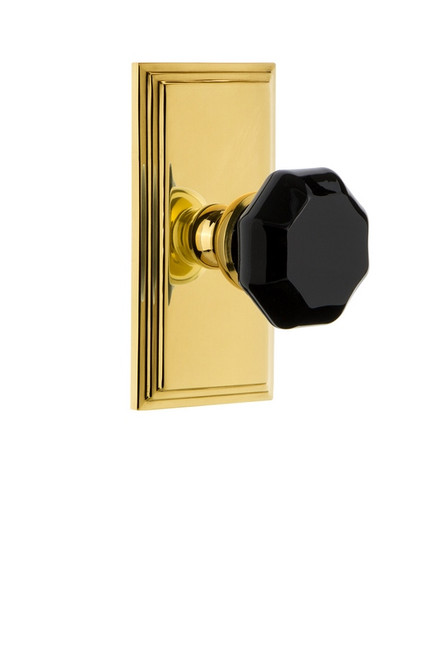 Grandeur Hardware - Carre' Rosette Double Dummy Lyon Knob in Lifetime Brass - CARLYO - 850656