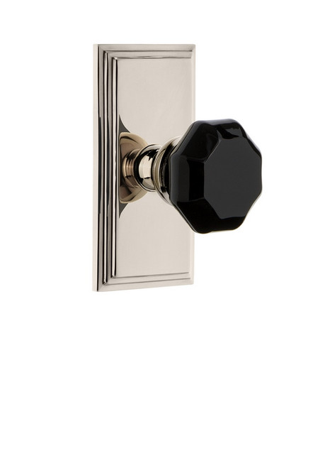 Grandeur Hardware - Carre' Rosette Double Dummy Lyon Knob in Polished Nickel - CARLYO - 850658