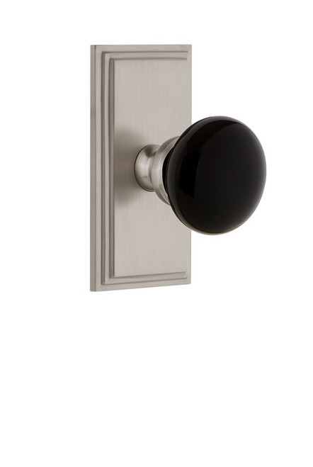 Grandeur Hardware - Carre' Rosette Passage Coventry Knob in Satin Nickel - CARCOV - 852475