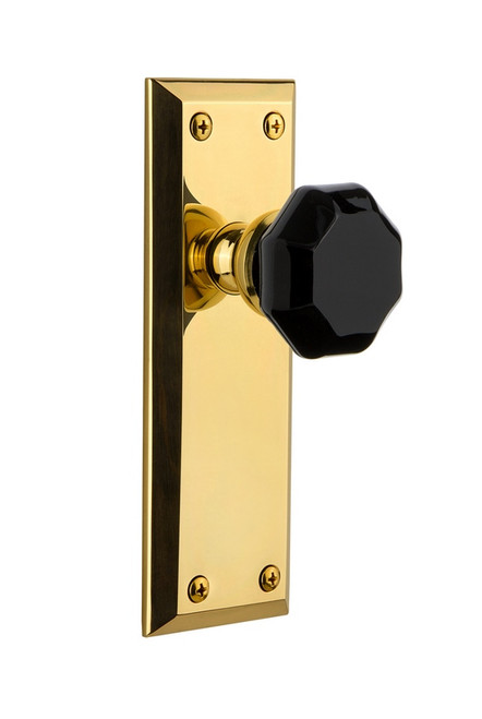 Grandeur Hardware - Fifth Avenue Plate Double Dummy Lyon Knob in Lifetime Brass - FAVLYO - 850672