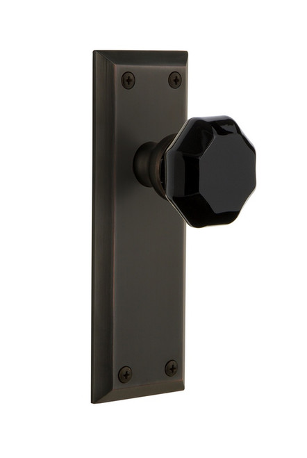 Grandeur Hardware - Fifth Avenue Plate Double Dummy Lyon Knob in Timeless Bronze - FAVLYO - 850676