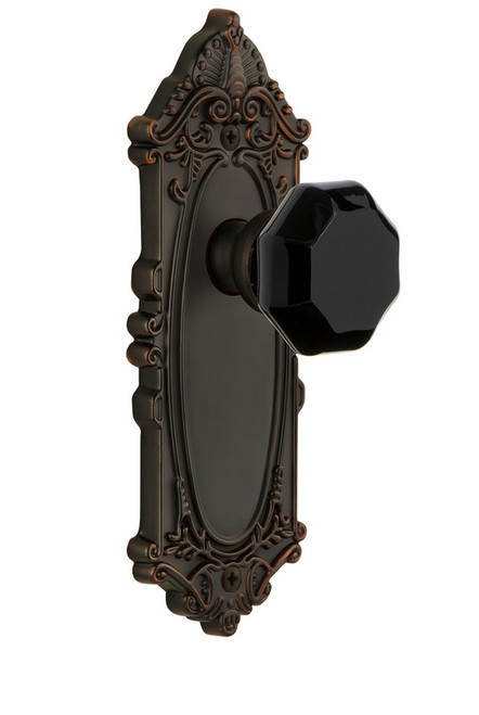 Grandeur Hardware - Grande Victorian Plate Privacy Lyon Knob in Timeless Bronze - GVCLYO - 850871