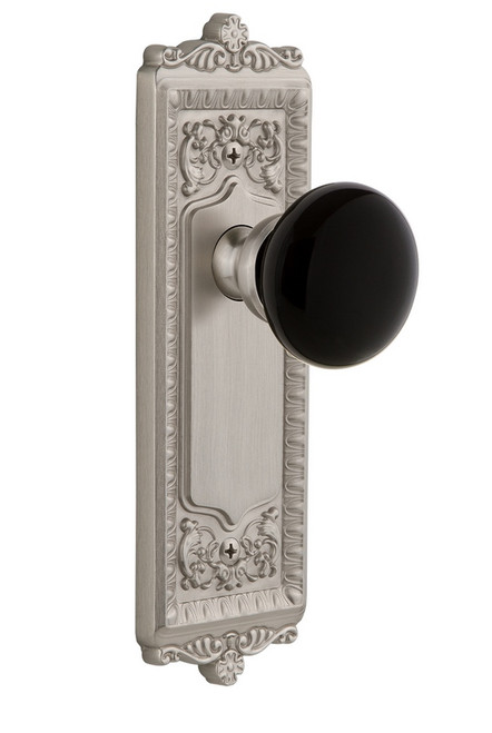 Grandeur Hardware - Windsor Plate Passage Coventry Knob in Satin Nickel - WINCOV - 852627