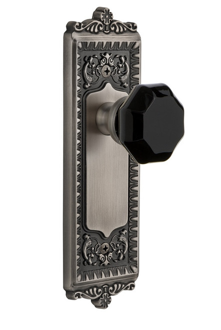 Grandeur Hardware - Windsor Plate Passage Lyon Knob in Antique Pewter - WINLYO - 850484