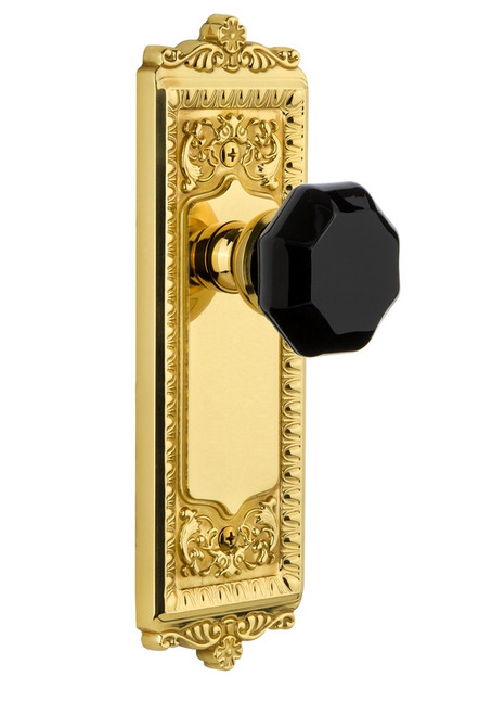 Grandeur Hardware - Windsor Plate Passage Lyon Knob in Lifetime Brass - WINLYO - 850485