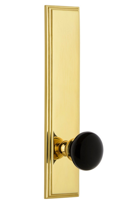 Grandeur Hardware - Carre' Plate Double Dummy Tall Plate Coventry Knob in Lifetime Brass - CARCOV - 852866