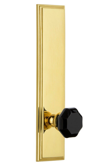 Grandeur Hardware - Carre' Plate Double Dummy Tall Plate Lyon Knob in Lifetime Brass - CARLYO - 850733