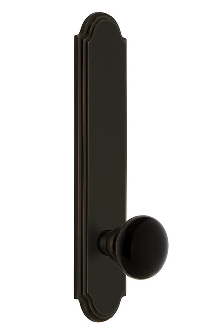 Grandeur Hardware - Arc Plate Privacy Tall Plate Coventry Knob in Timeless Bronze - ARCCOV - 853094