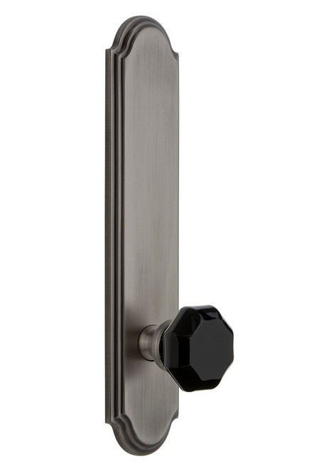 Grandeur Hardware - Arc Plate Privacy Tall Plate Lyon Knob in Antique Pewter - ARCLYO - 850951