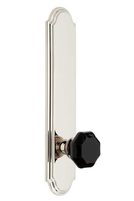 Grandeur Hardware - Arc Plate Privacy Tall Plate Lyon Knob in Polished Nickel - ARCLYO - 850961