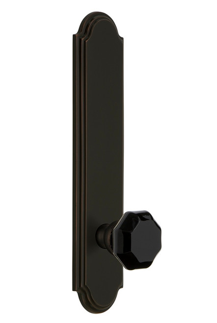 Grandeur Hardware - Arc Plate Privacy Tall Plate Lyon Knob in Timeless Bronze - ARCLYO - 850957