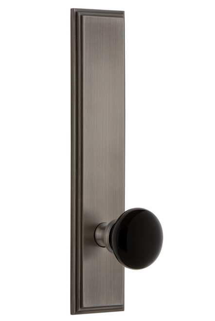 Grandeur Hardware - Carre' Plate Privacy Tall Plate Coventry Knob in Antique Pewter - CARCOV - 853146