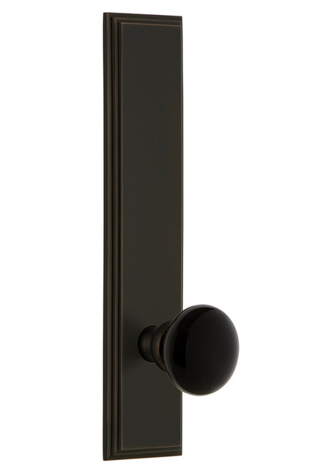 Grandeur Hardware - Carre' Plate Privacy Tall Plate Coventry Knob in Timeless Bronze - CARCOV - 853153
