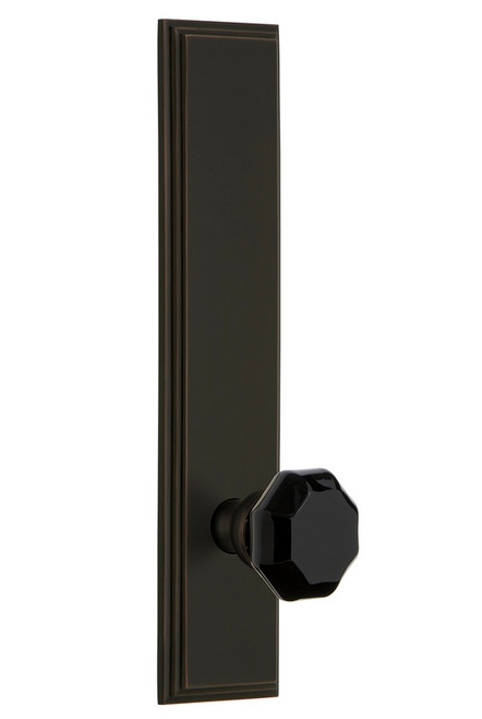 Grandeur Hardware - Carre' Plate Privacy Tall Plate Lyon Knob in Timeless Bronze - CARLYO - 850979