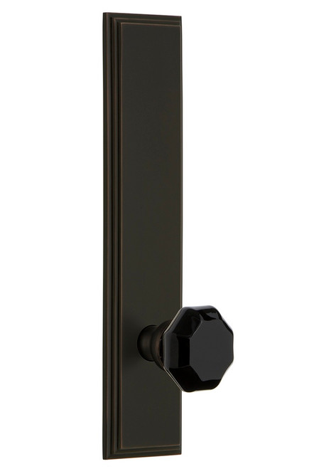 Grandeur Hardware - Carre' Plate Privacy Tall Plate Lyon Knob in Timeless Bronze - CARLYO - 850973