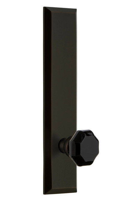 Grandeur Hardware - Fifth Avenue Plate Privacy Tall Plate Lyon Knob in Timeless Bronze - FAVLYO - 850989
