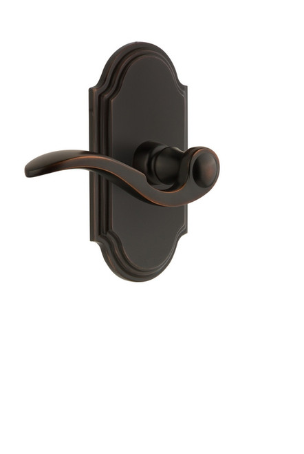 Grandeur Hardware - Hardware Arc Tall Plate Double Dummy with Bellagio Lever in Timeless Bronze - ARCBEL - 897193