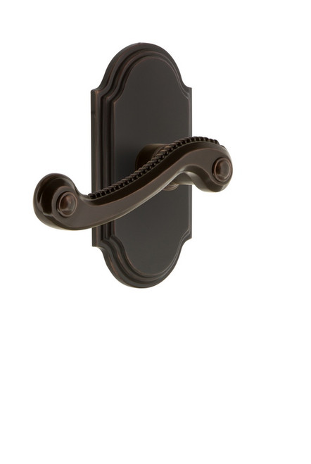 Grandeur Hardware - Hardware Arc Tall Plate Double Dummy with Newport Lever in Timeless Bronze - ARCNEW - 897209