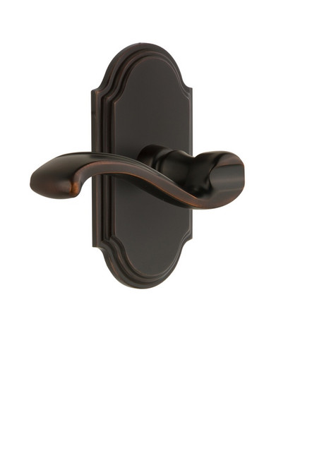 Grandeur Hardware - Hardware Arc Tall Plate Double Dummy with Portofino Lever in Timeless Bronze - ARCPRT - 897217