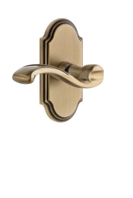 Grandeur Hardware - Hardware Arc Tall Plate Double Dummy with Portofino Lever in Vintage Brass - ARCPRT - 897218