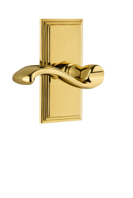 Grandeur Hardware - Hardware Carre' Tall Plate Double Dummy with Portofino Lever in Polished Brass - CARPRT - 897246