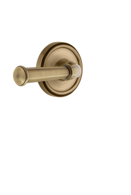 Grandeur Hardware - Georgetown Plate Privacy with Georgetown Lever in Vintage Brass - GEOGEO - 807177