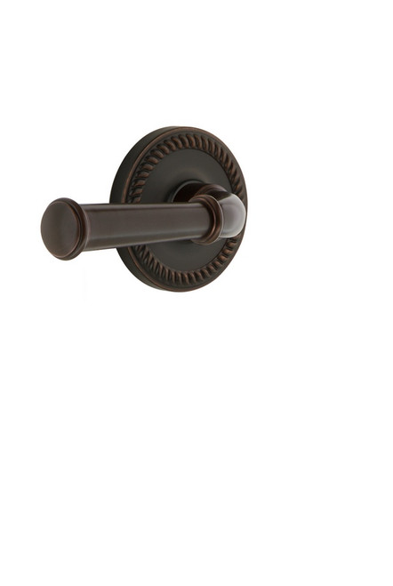 Grandeur Hardware - Newport Plate Privacy with Georgetown Lever in Timeless Bronze - NEWGEO - 807792