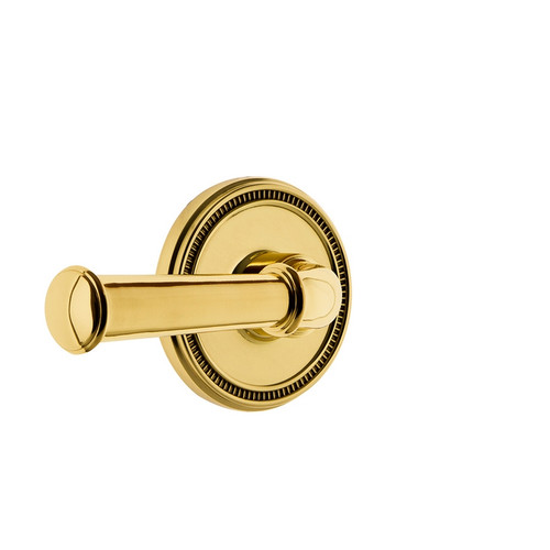 Grandeur Hardware - Soleil Rosette Passage with Georgetown Lever in Polished Brass - SOLGEO - 820465