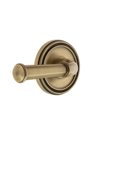 Grandeur Hardware - Soleil Rosette Passage with Georgetown Lever in Vintage Brass - SOLGEO - 820469