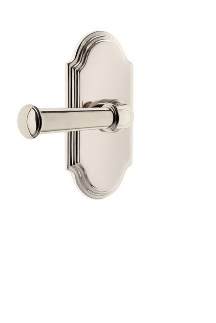 Grandeur Hardware - Arc Plate Passage with Georgetown Lever in Polished Nickel - ARCGEO - 821007