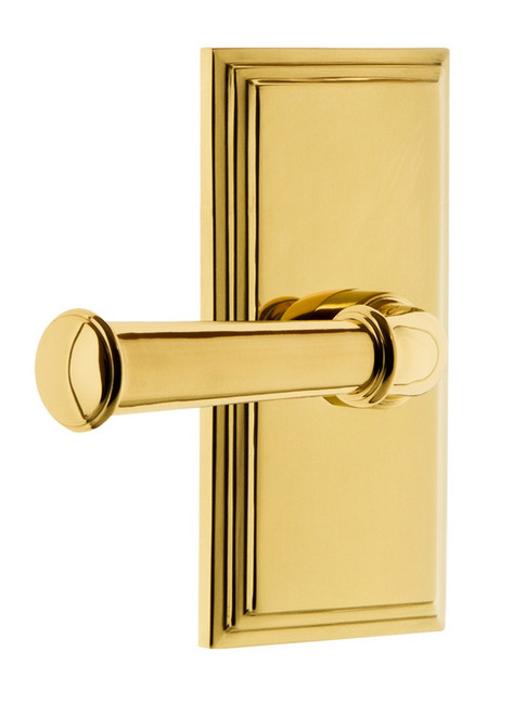 Grandeur Hardware - Carre' Plate Passage with Georgetown Lever in Lifetime Brass - CARGEO - 851276