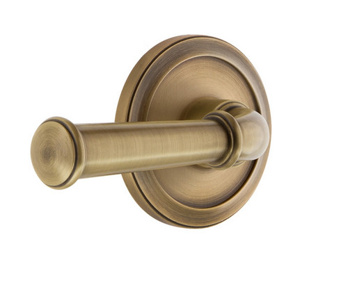 Grandeur Hardware - Circulaire Rosette Passage with Georgetown Lever in Vintage Brass - CIRGEO - 851346