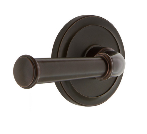 Grandeur Hardware - Circulaire Rosette Passage with Georgetown Lever in Timeless Bronze - CIRGEO - 851350