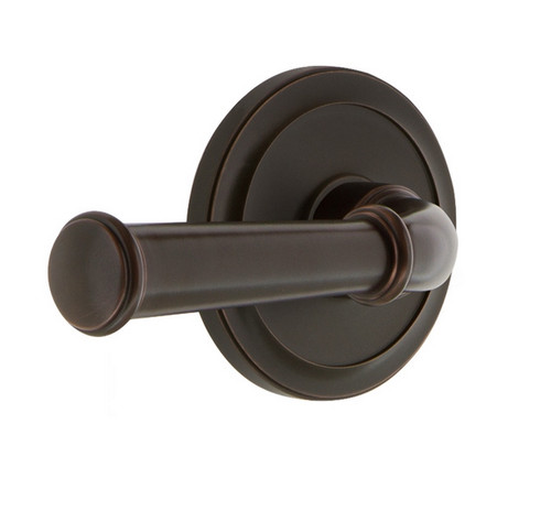 Grandeur Hardware - Circulaire Rosette Privacy Georgetown Lever in Timeless Bronze - CIRGEO - 851398